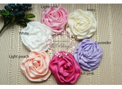 Satin Puff Rosette Flower, Pack of 2